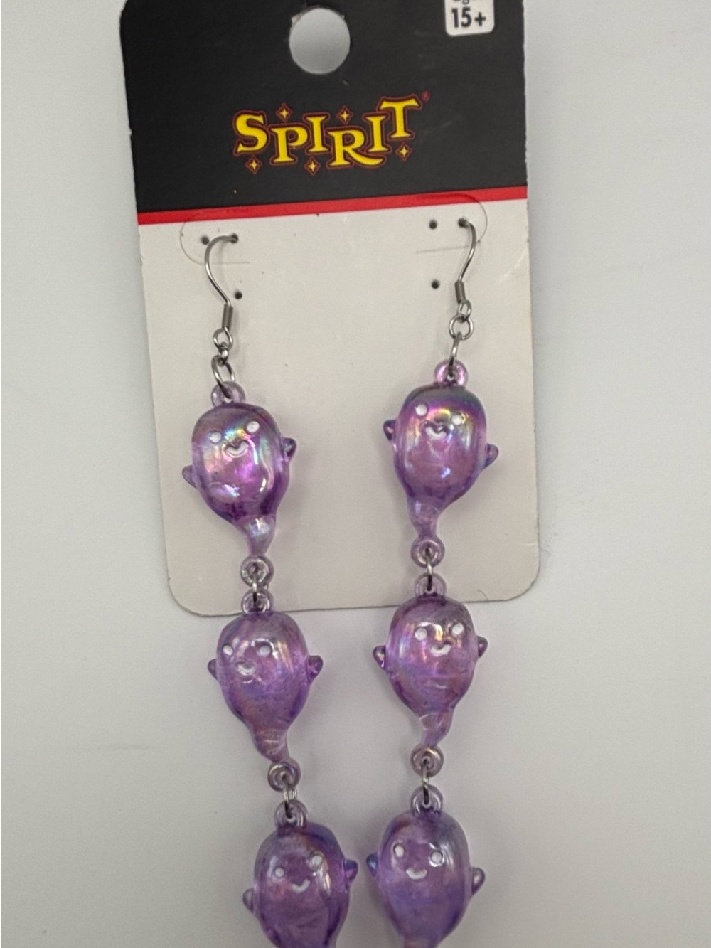 Spirit Halloween Iridescent Purple Ghost Earrings